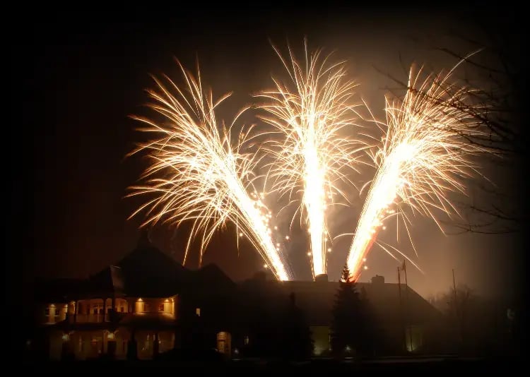 firework-behind house